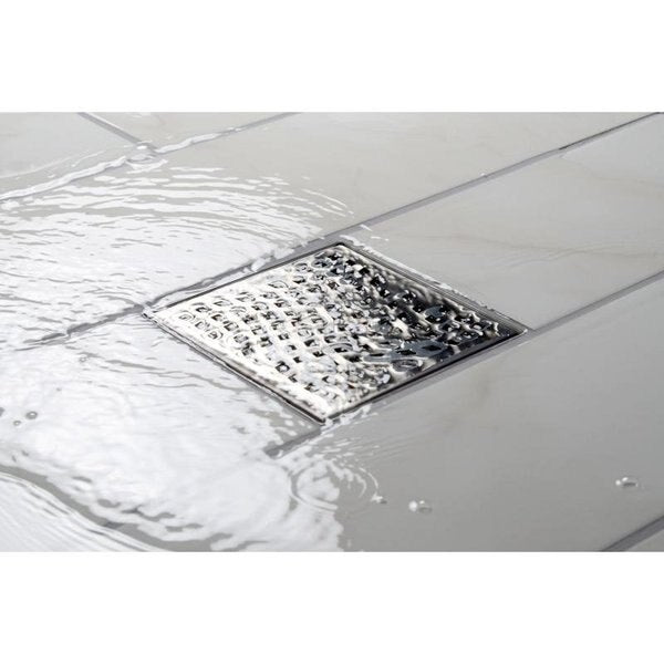Designlineâ¢ 4 in. x 4 in. Square Drain Wave Grate