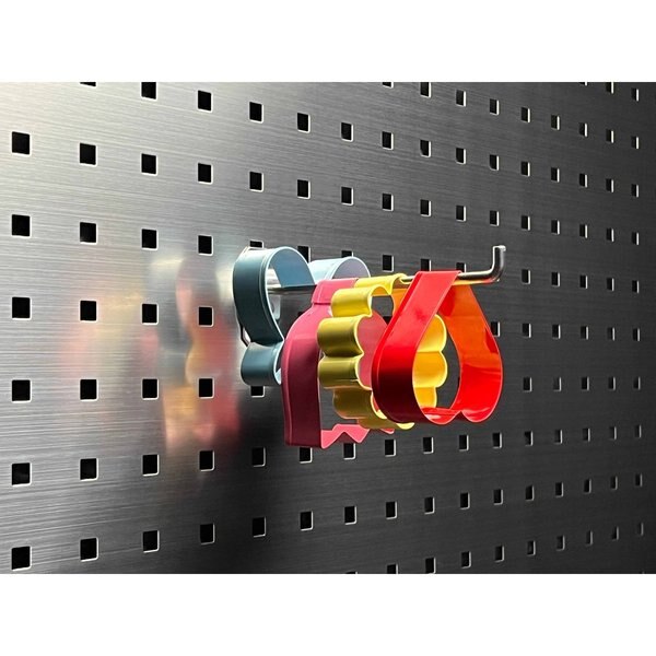 6 In. Single Rod 90 Degree Bend Stainless Steel Pegboard Hook for Stainless Steel LocBoard 3 Pack