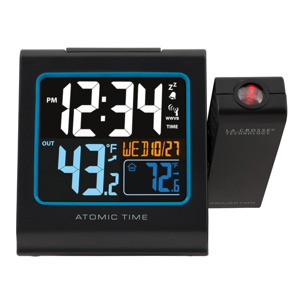 Atomic Projectn Alarm Clock, In/Out Temp