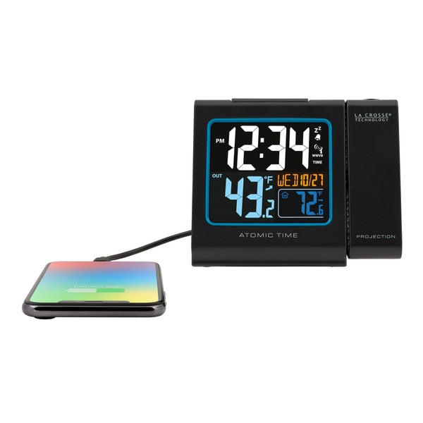 Atomic Projectn Alarm Clock, In/Out Temp