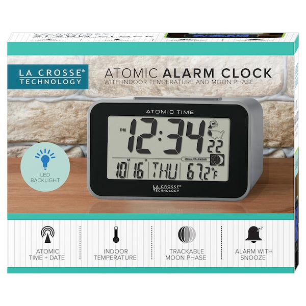 Atomic Dgtl Alarm Clock, Indoor Temp