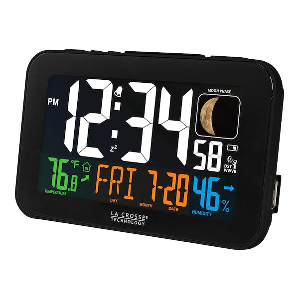 Atomic Color Alarm clock, Indoor Temp/