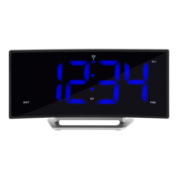 Atomic Curved LED Alarm clock w USB Port