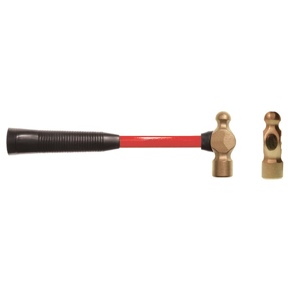 Non Sparking Hammer, Ball Peen, 2 lb, Aluminum Bronze
