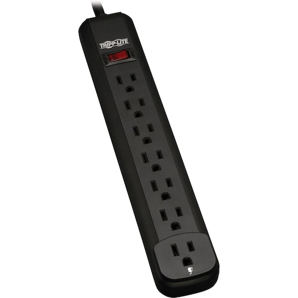 Power Strip, 7-Outlet, Black, 12ft cord