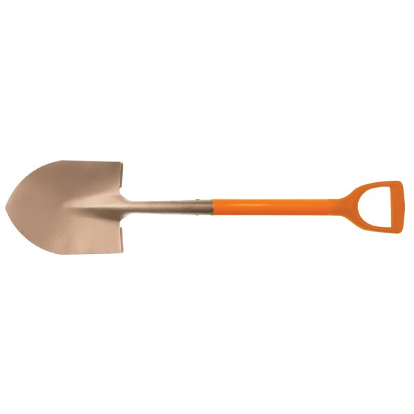 Non Sparking Shovel, Round, D-Hndl, 240x280mm, Aluminum Bronze