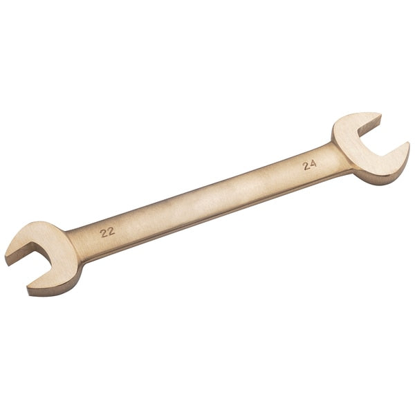Non Sparking Wrench, Dbl Open End, 9/16 x 11/16, Beryllium Copper