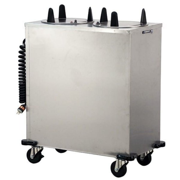 Regular Heated 2 Stack Plate Dispenser Cabinet; 10-1/4