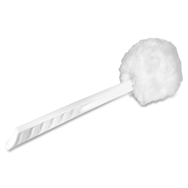 Toilet Brush, 12 in L Handle, 5-3/4 in L Brush, White, Plastic