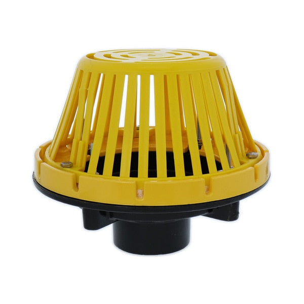 Cast Iron Roof Drain With Plastic Dome, Fits 4