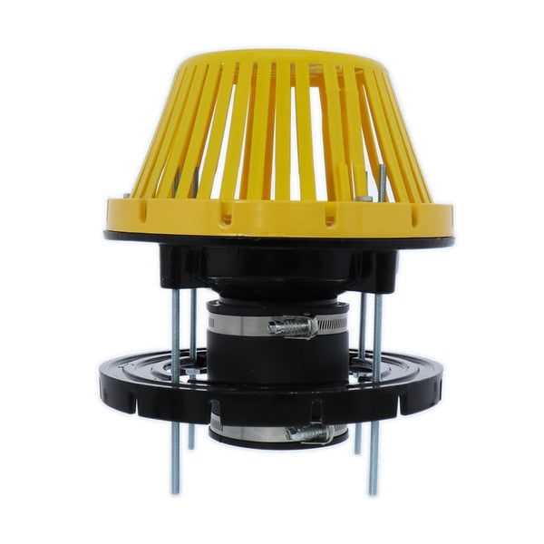 Cast Iron Roof Drain With Plastic Dome, Fits 3