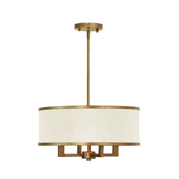 Park Ridge 4 Light Hand Painted Antique Gold Leaf Chandelier
