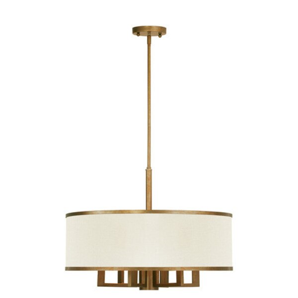 Park Ridge 7 Light Hand Painted Antique Gold Leaf Chandelier