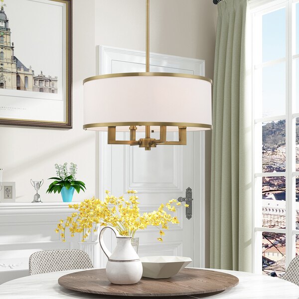 Park Ridge 4 Light Antique Brass Pendant Chandelier