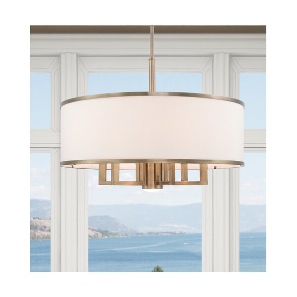 Park Ridge 7 Light Antique Brass Pendant