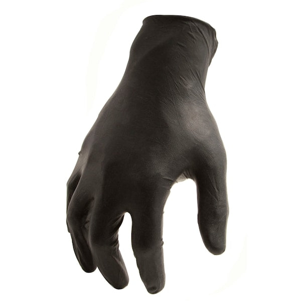 Disposable Gloves, Nitrile, Powder Free, Black, XL, 100 PK