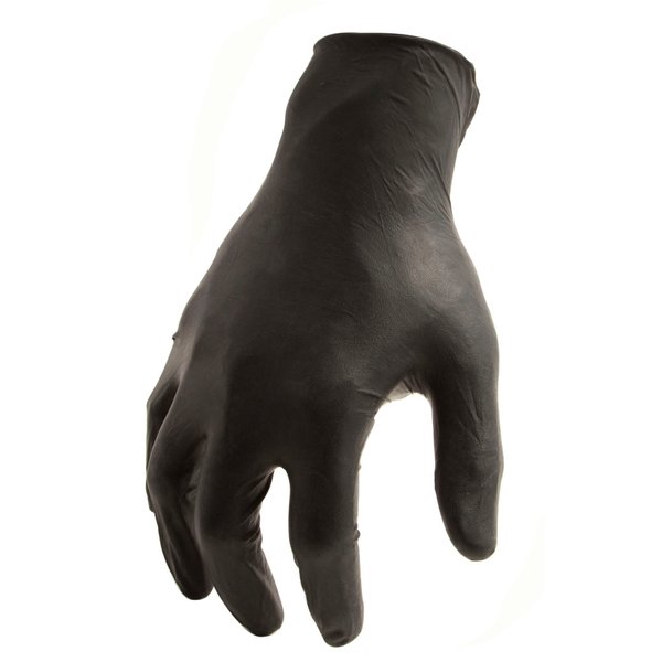 Disposable Gloves, Nitrile, Powder Free, Black, 2XL, 100 PK