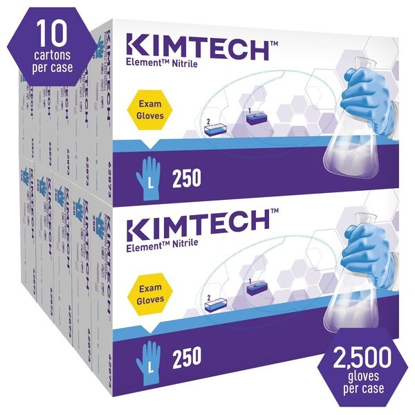 Nitrile Exam Gloves, Nitrile, Blue, 250 PK