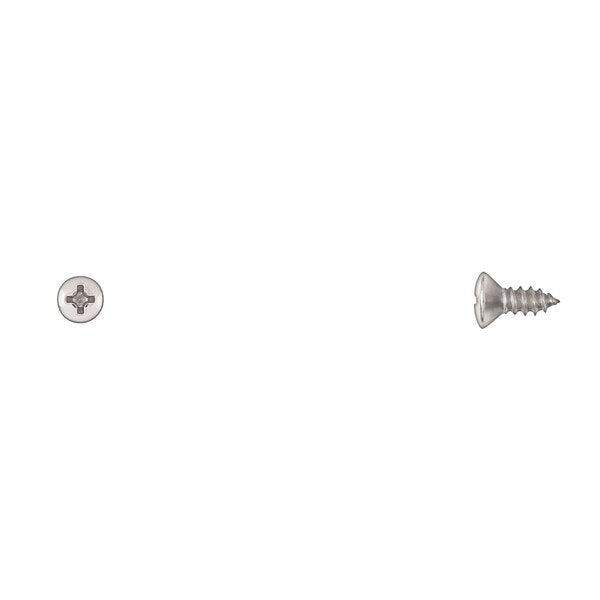 Sheet Metal Screw, #8 x 3/8 in, Chrome Plated Oval Head Phillips Drive