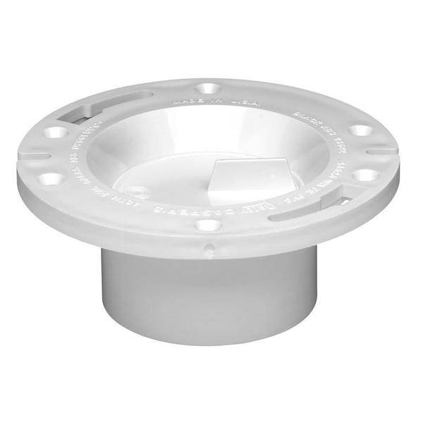 Long Pattern, Level Flange, Cap PVC, 3-4