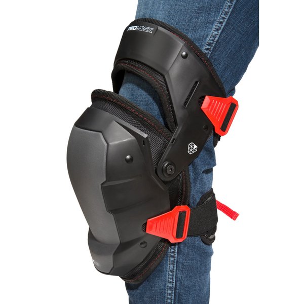 Impact-Absorbing Gel Knee Pads, With Thigh Stabilization, Adjustable, Black, 1 Pair