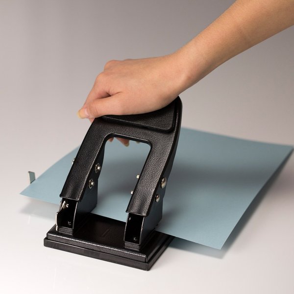 Heavy Duty Paper Punch, Two Hole, Blk