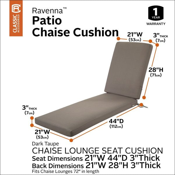 Ravenna Chaise Cushion, Dark Taupe, 72