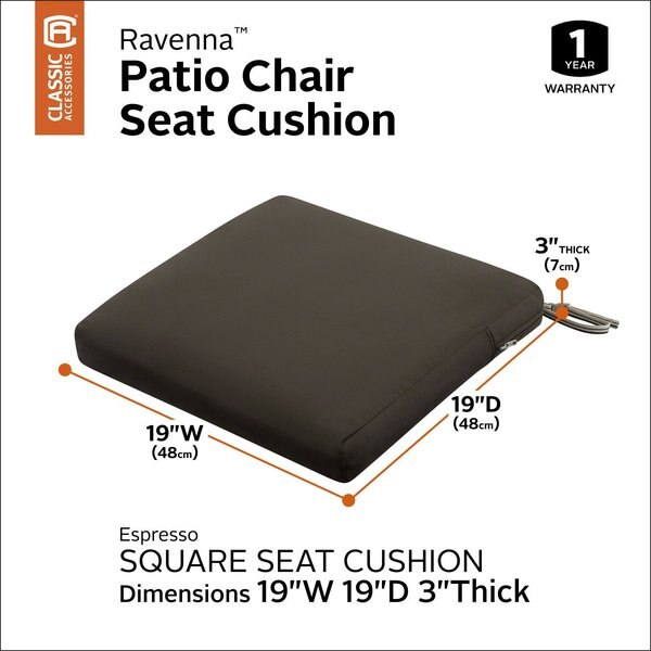 Ravenna Seat Cushion, Espresso, 19