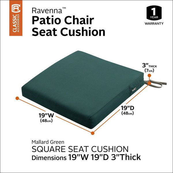 Ravenna Seat Cushion, Mallard Green, 19