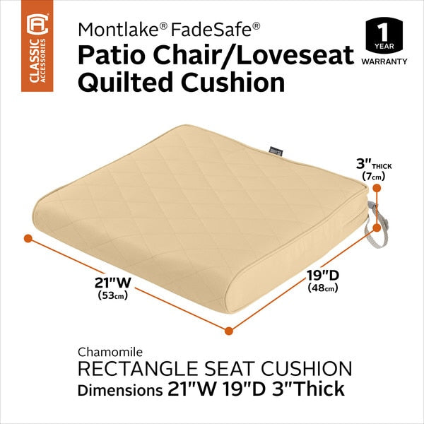 Montlake Quilted Patio Cushion, Chamomile, 21