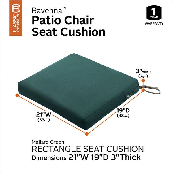 Ravenna Seat Cushion, Mallard Green, 21