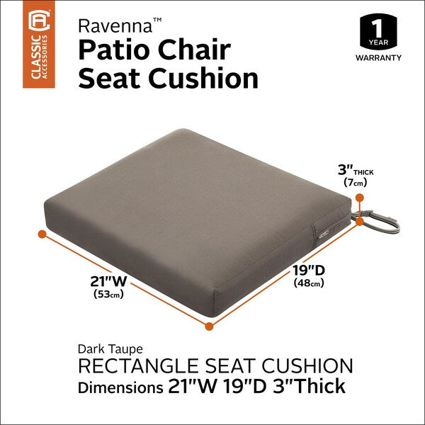 Ravenna Seat Cushion, Dark Taupe, 21