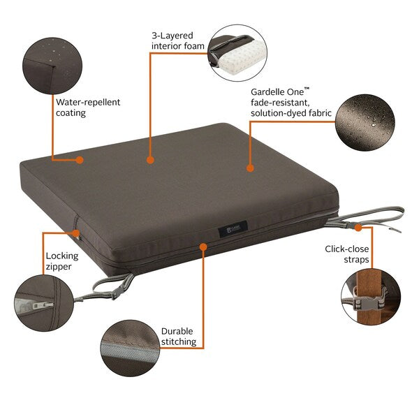 Ravenna Seat Cushion, Dark Taupe, 21