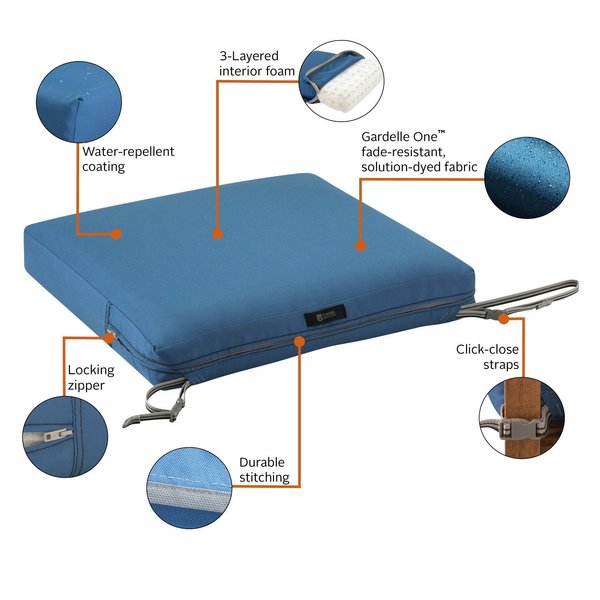 Ravenna Seat Cushion, Empire Blue, 21