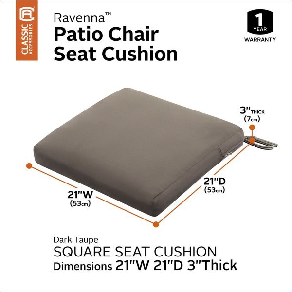Ravenna Seat Cushion, Dark Taupe, 21