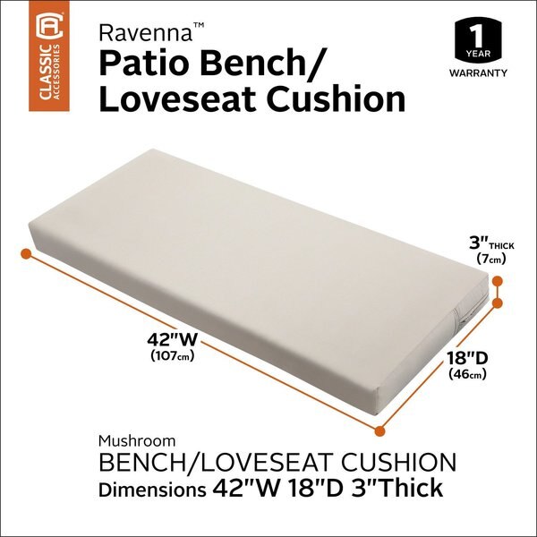 Ravenna Grey Bench Cushion, 42