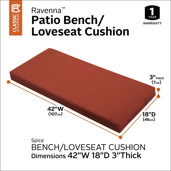 Ravenna Bench Cushion, Spice, 42