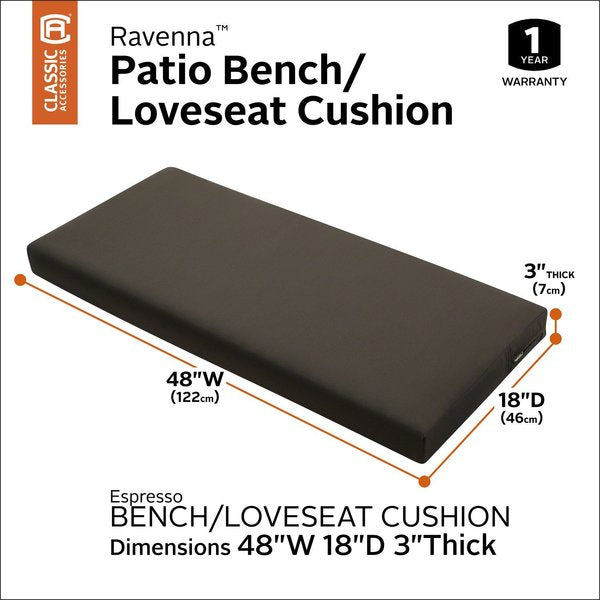 Ravenna Bench Cushion, Espresso, 48