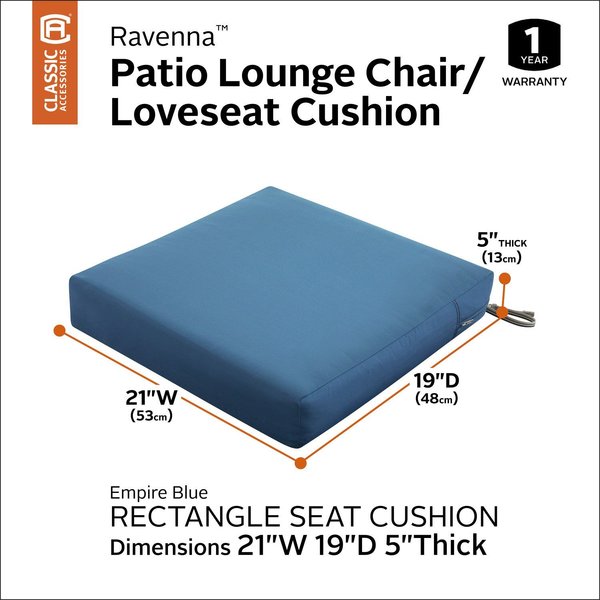 Ravenna Seat Cushion, Empire Blue, 21