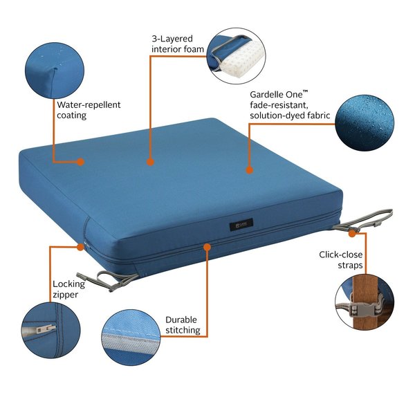 Ravenna Seat Cushion, Empire Blue, 21