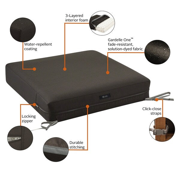 Ravenna Seat Cushion, Espresso, 21