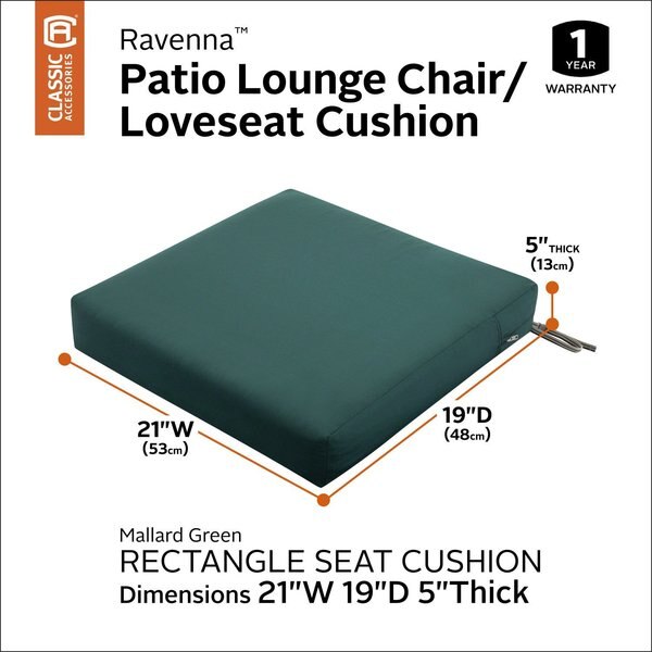 Ravenna Seat Cushion, Mallard Green, 21
