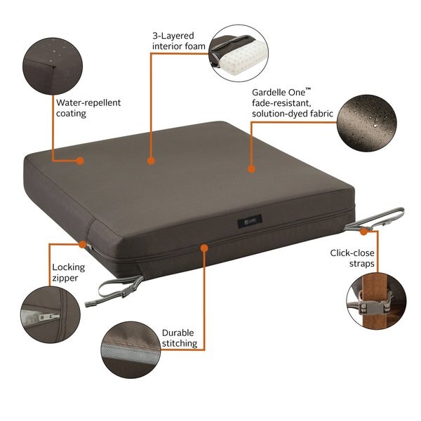Ravenna Seat Cushion, Dark Taupe, 21