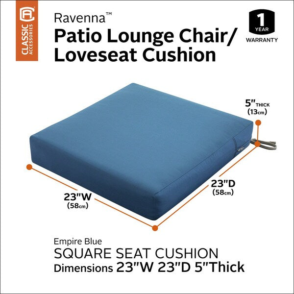 Ravenna Seat Cushion, Empire Blue, 23