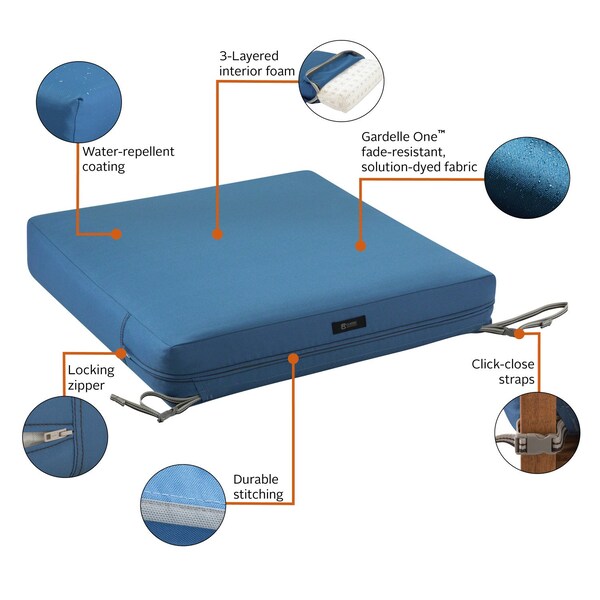 Ravenna Seat Cushion, Empire Blue, 23