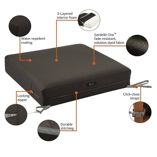 Ravenna Seat Cushion, Espresso, 23