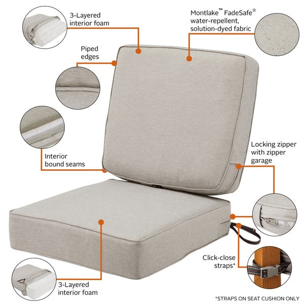 Montlake Heather Grey Cushion Set, Heather Grey, 23