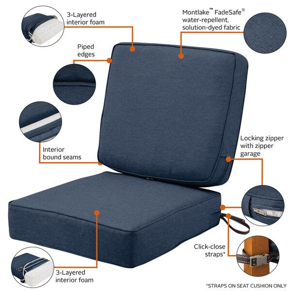Montlake Heather Indigo Cushion Set, Heather Indigo, 23