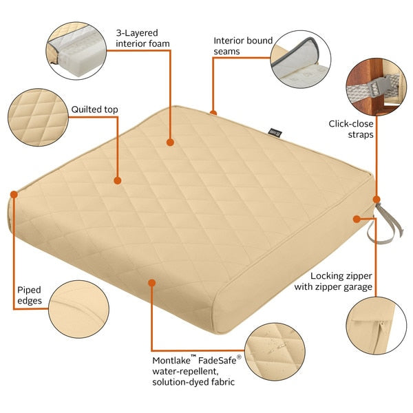 Montlake Quilted Patio Cushion, Chamomile, 25