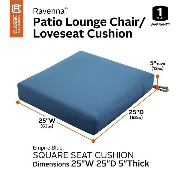 Ravenna Seat Cushion, Empire Blue, 25